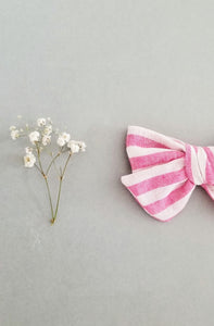 Pink stripe bow
